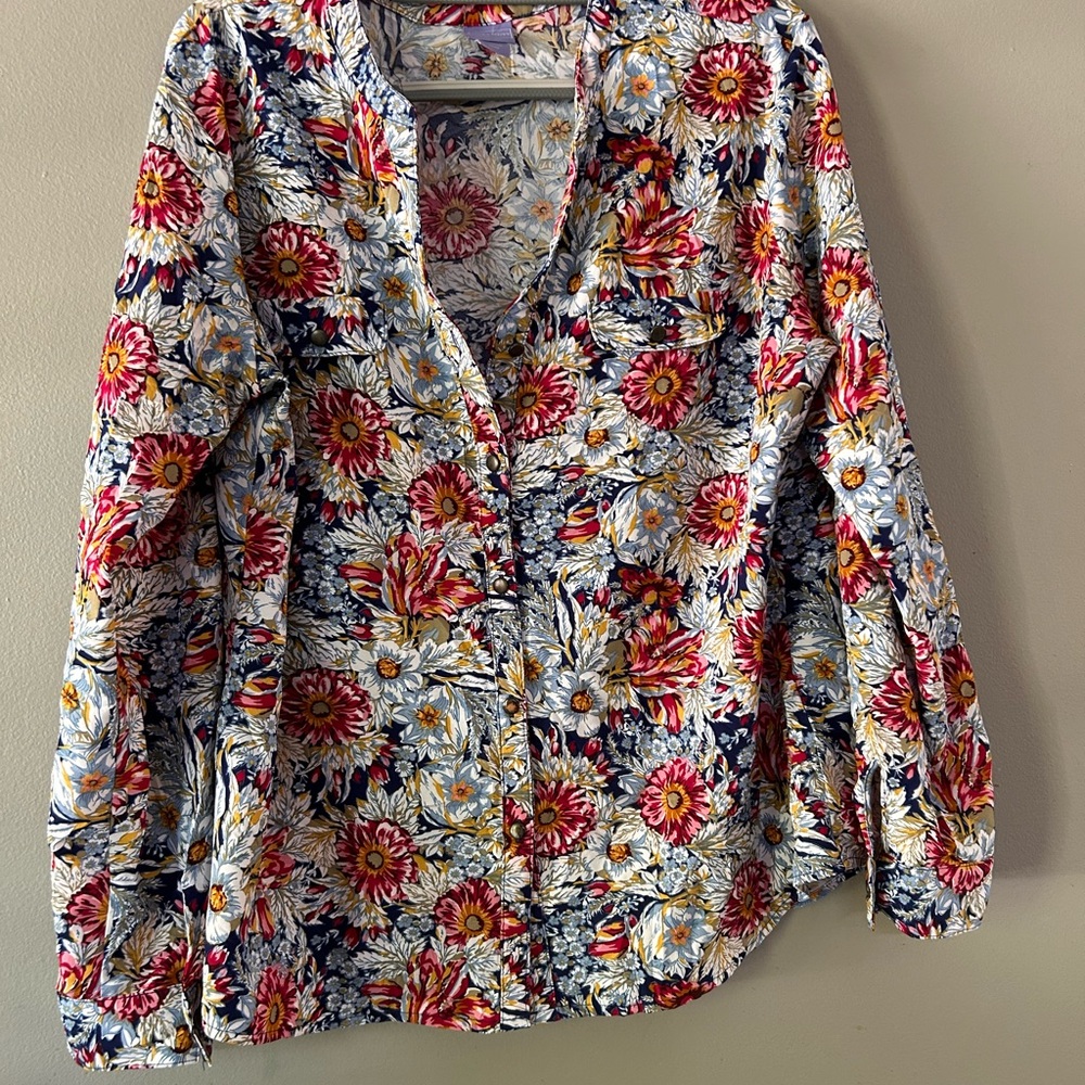 Floral Button-Up Women's Top